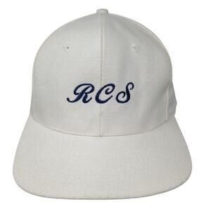 RCS Snapback Hat White One Size Adjustable Embroidered Vent Holes KC